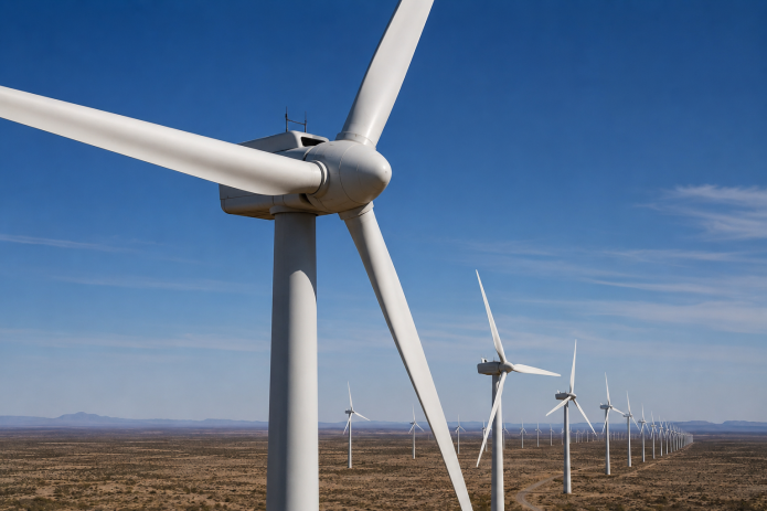 Wind turbines at the SunZia Wind project in New Mexico, the largest wind farm in the United States.