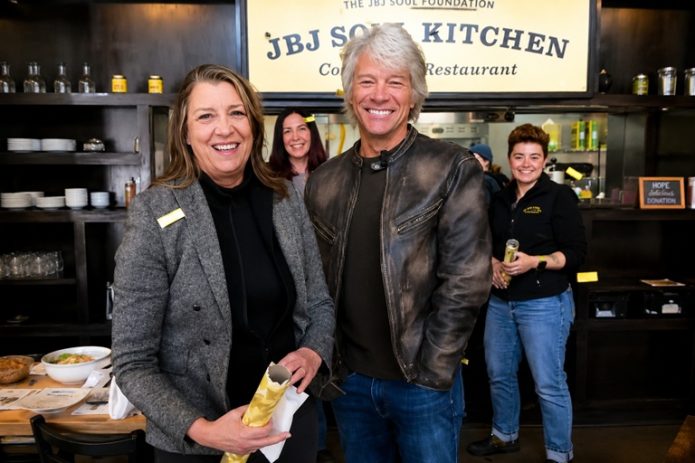 Jon Bon Jovi and Dorothea Bongiovi at JBJ Soul Kitchen, a nonprofit community restaurant focused on fighting hunger with dignity.