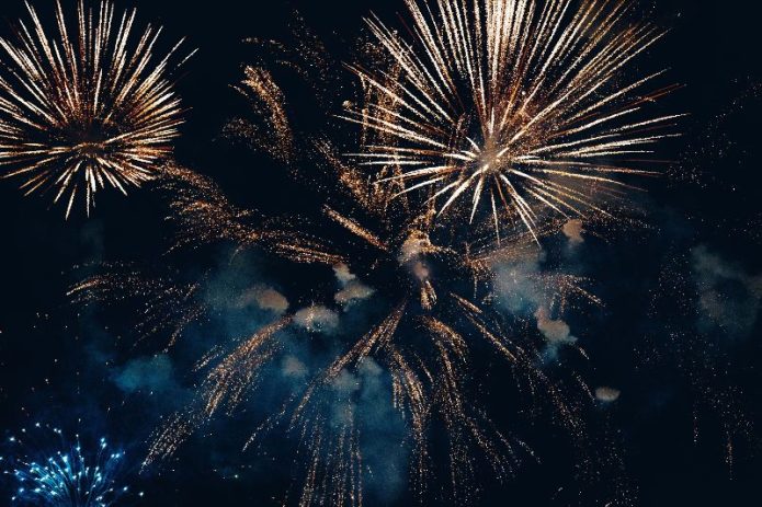 Fourth of July fireworks light up the night sky during an Independence Day celebration in Las Cruces.