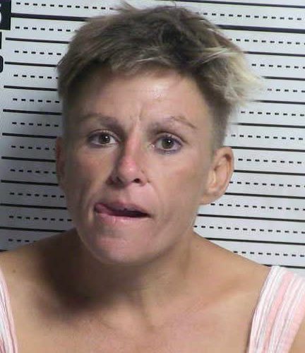 Booking photo of Christi Marie Poston, 46, who was arrested in connection with a reported residential burglary investigation in Mesilla.