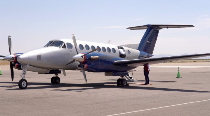 Advanced Air aircraft at Las Cruces International Airport. The City of Las Cruces will discontinue subsidized passenger service between Las Cruces and Albuquerque effective June 30, 2026.
