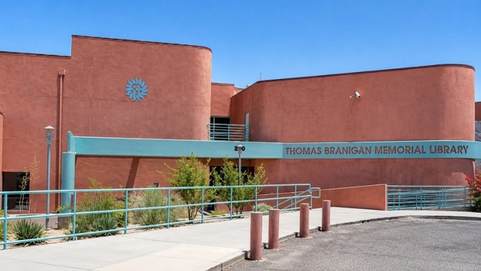 Thomas Branigan Memorial Library in Las Cruces, host site for the Science Fair Summer student exhibit and science activities.
