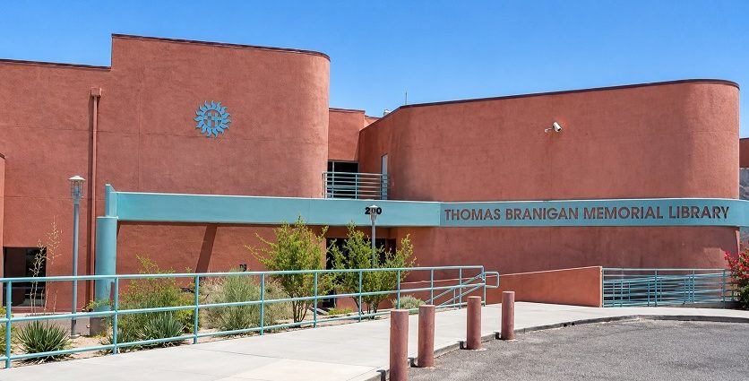 Thomas Branigan Memorial Library in Las Cruces, host site for the Science Fair Summer student exhibit and science activities.