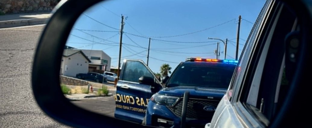 Las Cruces Police Department patrol vehicle during a DWI enforcement operation in Las Cruces, New Mexico.