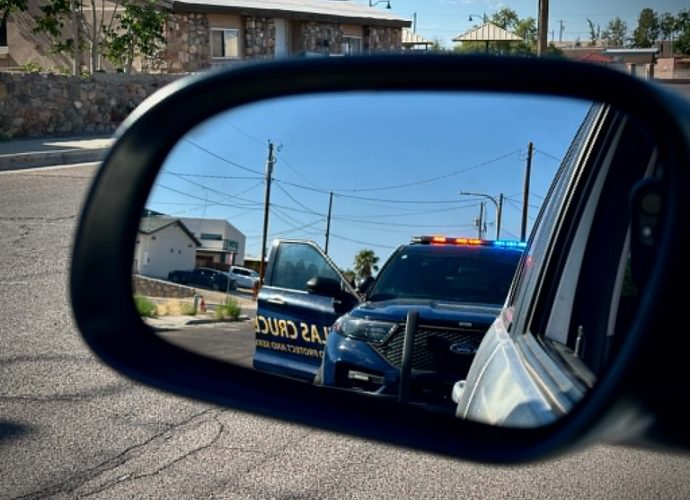 Las Cruces Police Department patrol vehicle during a DWI enforcement operation in Las Cruces, New Mexico.