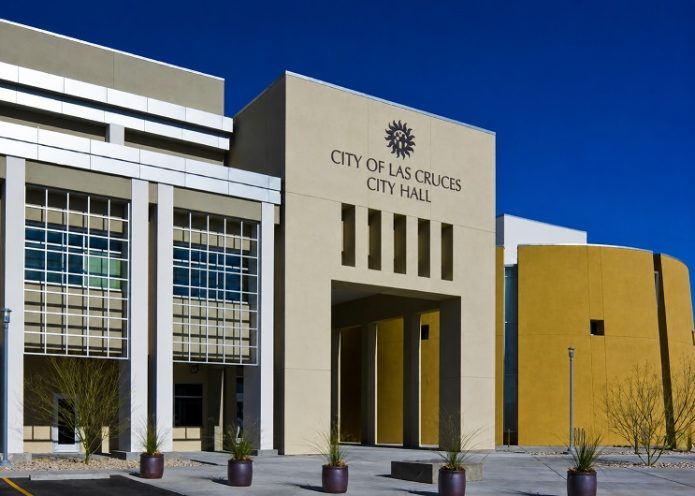 Las Cruces City Hall, where city council members are considering repealing a controversial committee ordinance.