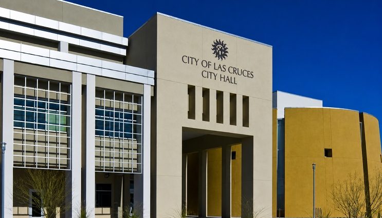Las Cruces City Hall, where city council members are considering repealing a controversial committee ordinance.