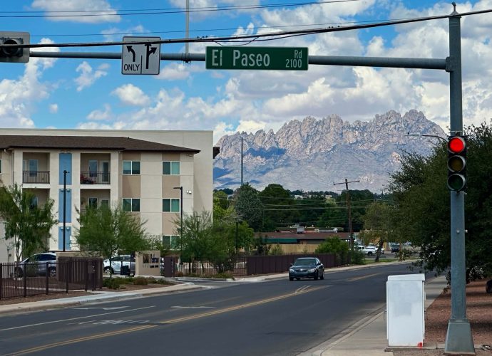 Intersection of El Paseo Road and Farney Lane in Las Cruces where a two-vehicle crash critically injured a 67-year-old woman on July 14, 2026.