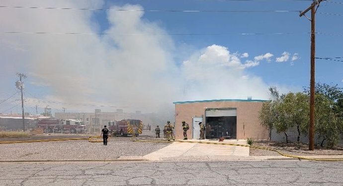 Las Cruces firefighters respond to a commercial fire on Montana Avenue.