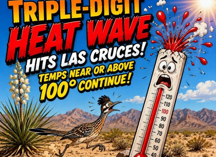Entrance to a public cooling station in Las Cruces available during extreme summer temperatures.