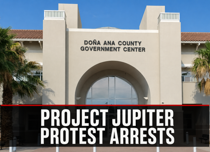 Doña Ana County Government Center graphic: Project Jupiter Protest Arrests