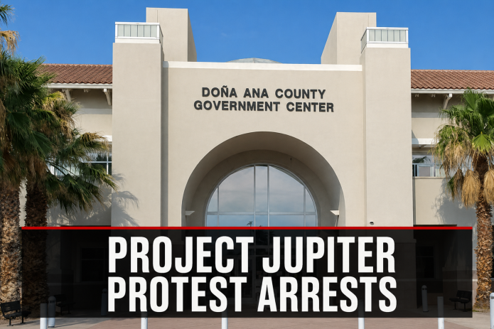 Doña Ana County Government Center graphic: Project Jupiter Protest Arrests