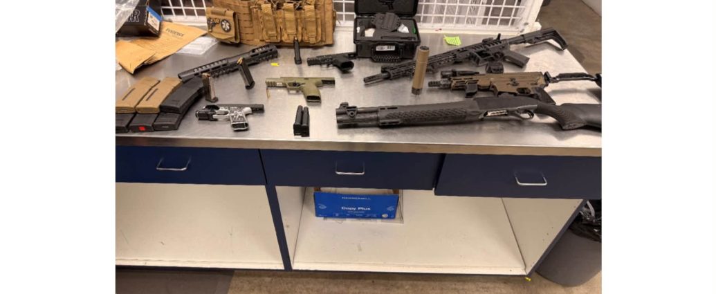 Firearms, ammunition and other items seized during a multi-agency gang investigation in Las Cruces.