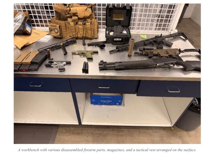Firearms, ammunition and other items seized during a multi-agency gang investigation in Las Cruces.