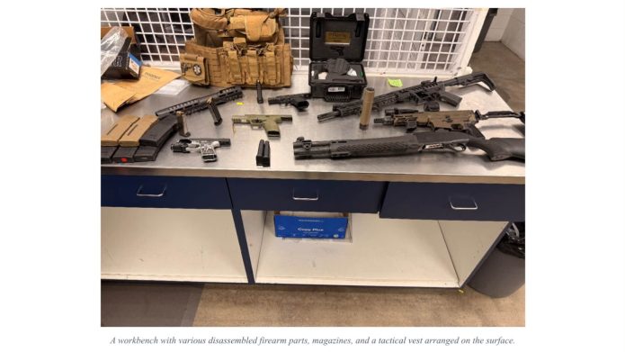 Firearms, ammunition and other items seized during a multi-agency gang investigation in Las Cruces.