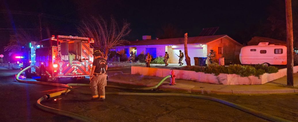 Las Cruces firefighters respond to a residential fire on Chilton Drive