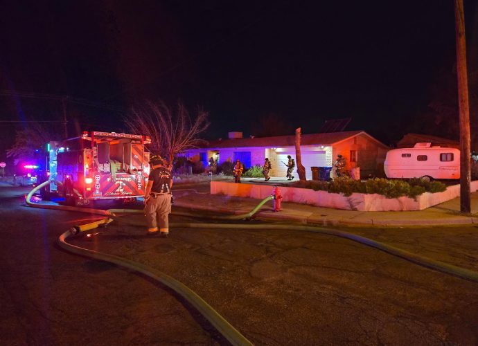 Las Cruces firefighters respond to a residential fire on Chilton Drive