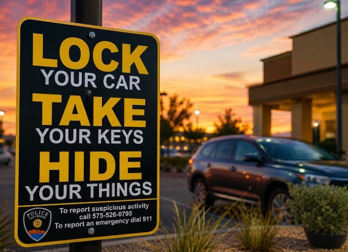 Las Cruces police are reminding motorists to lock their vehicles and remove or hide valuables to help prevent auto burglaries.