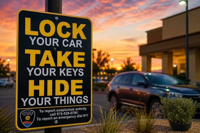 Las Cruces police are reminding motorists to lock their vehicles and remove or hide valuables to help prevent auto burglaries.