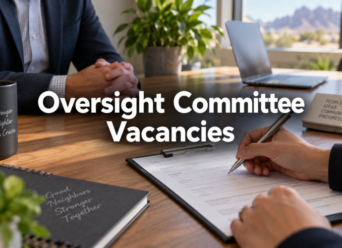 Las Cruces Oversight Committee vacancies; applications due September 30, 2026.