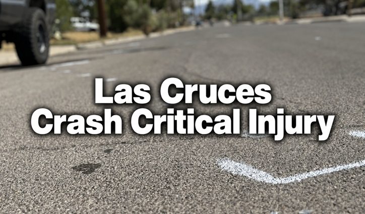 Roadway at the scene of a Las Cruces crash that critically injured a 22-year-old man.