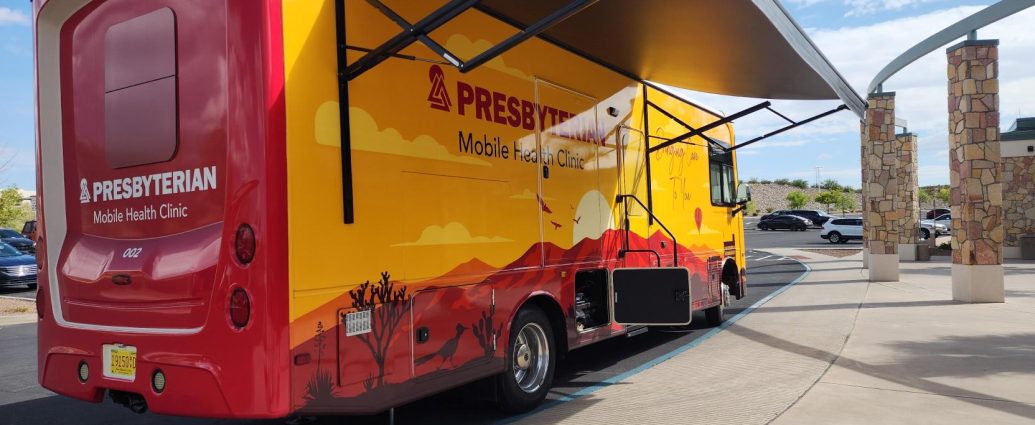 Inside Presbyterian Mobile Health Unit providing free biometric screenings at DACC in Las Cruces