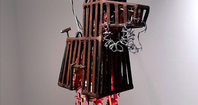 Multimedia artwork from Angel Cabrales’ “Unalienable” exhibition at the Branigan Cultural Center in Las Cruces.
